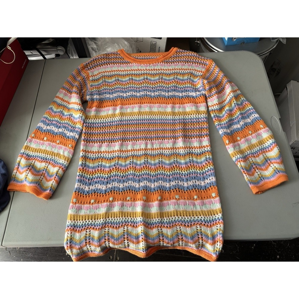 Thanne Crochet Mini Dress‎ M Rainbow